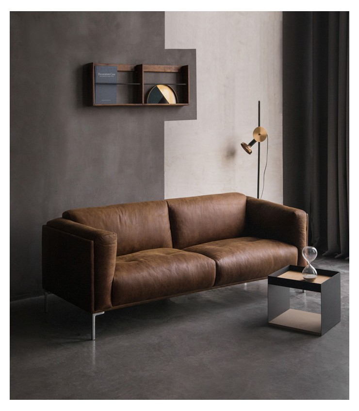 Cozy Leather Sofa Solid Wood Construction